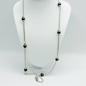 David Yurman Matte Hematite Spiritual Waves Bead Necklace